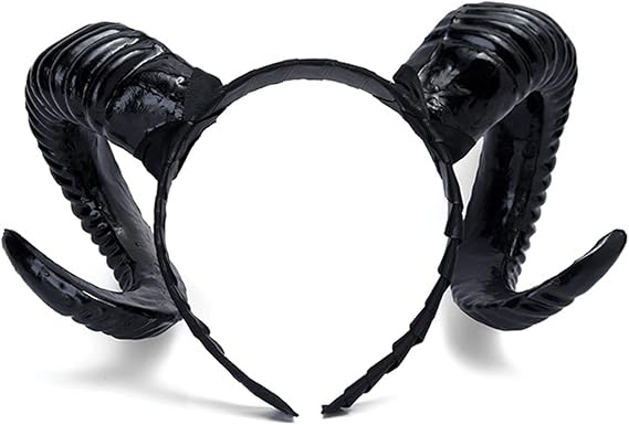 Devil Horns Headband, Black Antlers Gothic Steampunk Demon Horns Headband
