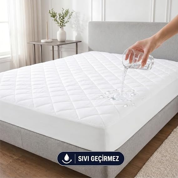 Formeya Adelya Mikrofiber Kapitone Fitted Full Kenar Su Sıvı Geçirmez Yatak Koruyucu Alez (180 x 200)