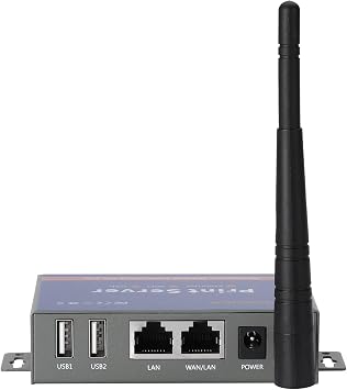 Network Ethernet to USB Print Server (NOT Plug&Play), Non-WiFi Version, 2 Port Print Server for USB Printer, Convert USB Printer to Ethernet Networking - Windows Mac Linux Compliant - CR102