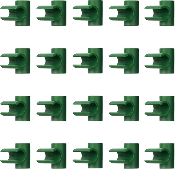 ZAYI 11mm Cross Buckle Fixing Clip Garden Trellis Plant Connector, Flower Rattan Plastic Buckle Clip Used for Gardens 20PCS (11MM) Green