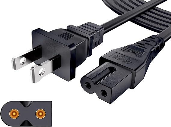 2 Prong Polarized Power Cord for Vizio TV Soundbar Replacement 10 Ft
