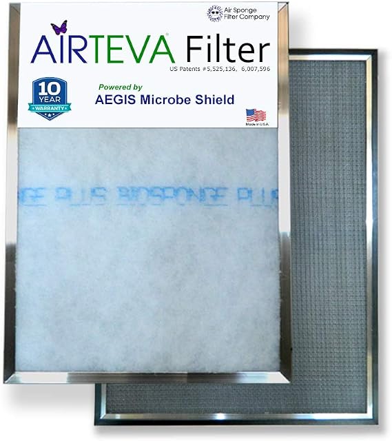 AIRTEVA 21 1/2 x 23 1/4 AC filter/Furnace filter with (1) BioSponge Plus Replacement