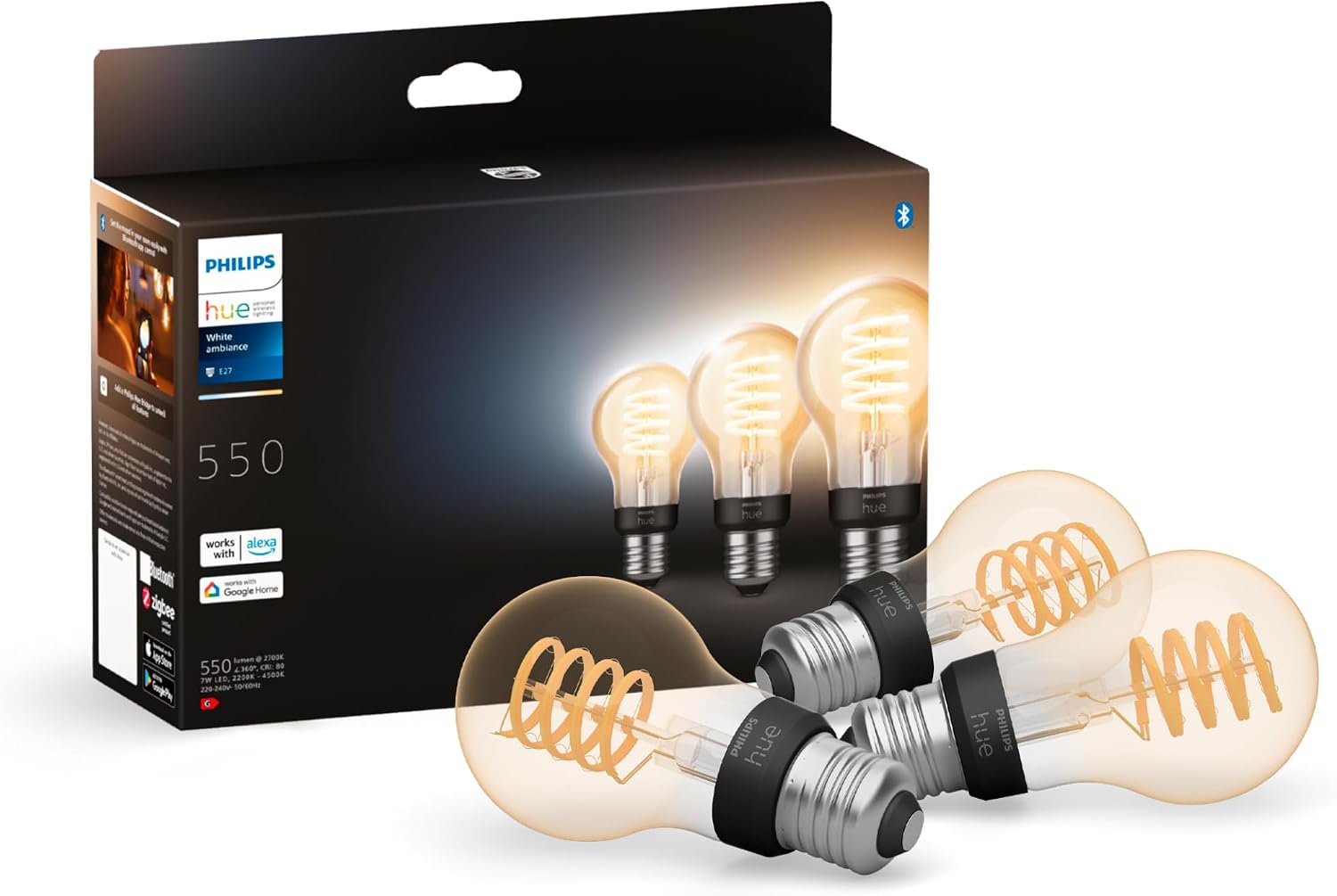Philips Hue Philips Huewa 25826600 Filament E27 x 3, White [Energy Class G]