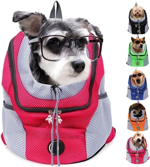 Dog Carrier Backpack, Summer Dog Backpack,Breathable Dog Backpack Carrier for Small Medium Dogs Cats 0-26 Lbs,Travel Dog Packs for Hiking Walking Biking Camping (S(1-3kg),Pink)