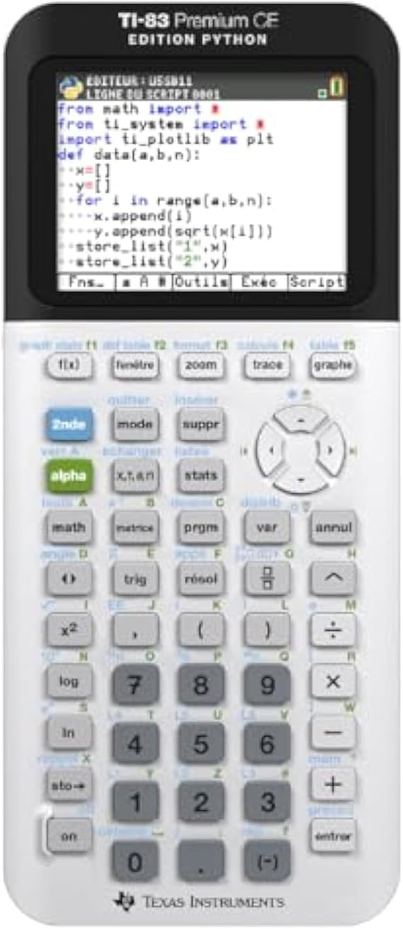 TEXAS INSTRUMENTS TI-83 Premium CE Edition Python – Graphing Calculator – Exam Mode