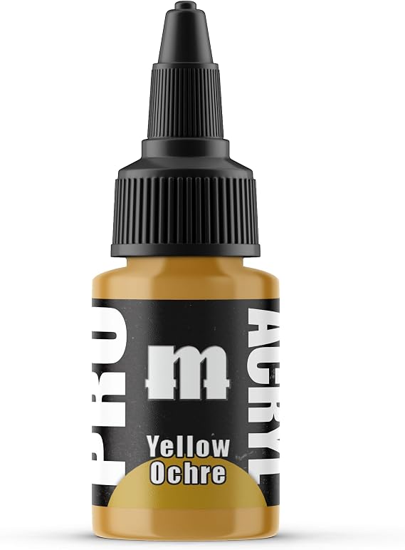 Monument Hobbies PRO Acryl 22ml Acrylic Paint - Non-Toxic Acrylic Paint for Miniatures and Wargames - Compatible with Both Brush and Airbrush Techniques - Yellow Ochre