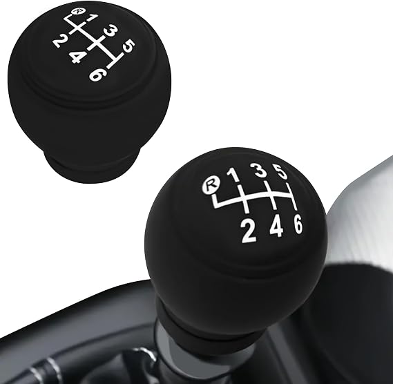 Automotive Gear Shift Knob Cover, 6-Speed Manual Transmission Silicone Shift Knob, 0.705 Ounce Weight Anti-Slip Protective Gear Lever Cover Universal for Most Cars Interior Accessories(Black)