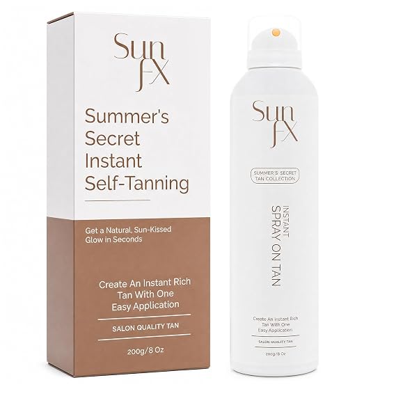 SunFX Summer's Secret Instant Self Tanner Spray, Medium-Dark, 8oz Pack of 1