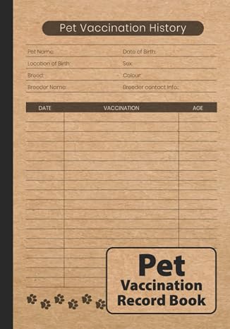 Pet Vaccination Record Book: Immunization Log for Multiple Pets