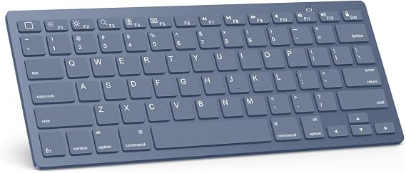 OMOTON Ultra-Slim Bluetooth Keyboard for iPad,iPad Pro/Air/Mini,iPhone | Stable Wireless iOS Keyboard with 12 Multimedia Keys, Portable Size for Office, Business, Travel, School, Deep Blue