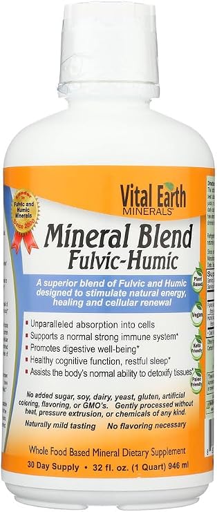 Vital Earth Minerals Mineral Blend Fulvic-Humic, 32 Fluid Ounce by Vital Earth Minerals