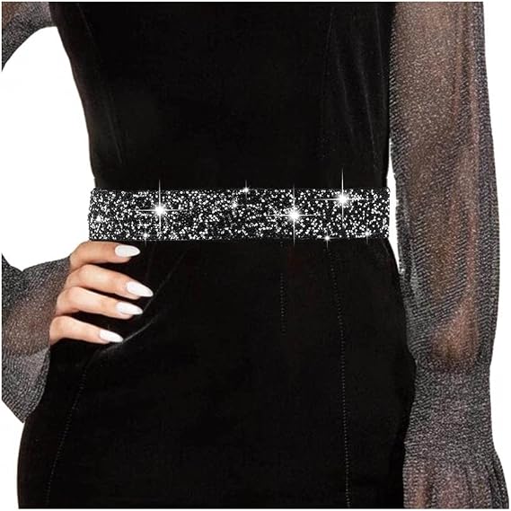 Tgirls Rhinestone Waistband Elastic Belt Crystal Wedding Sashes Belts Bling Wide Waist Belt Elegant Dress Belts
