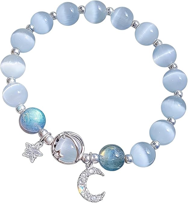 Star Moon Planet Bracelet Moonstone Beaded Bracelets