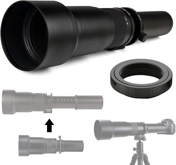 Commander Optics 650-1300mm f/8-16 HD Telephoto Zoom Lens for Nikon D5, D4, D850, D810, D800, D750, D610, D600, D7500, D7200, D7100, D5600, D5500, D5300, D5200, D3500, D3400 and D3300 DSLR Cameras