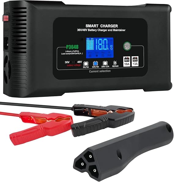 48v EZ-GO RXV TXT Golf Cart Battery Charger, 48V Lithium Lifepo4 Lead-Acid AGM Smart Battery Charger, Maintainer Trickle Charger