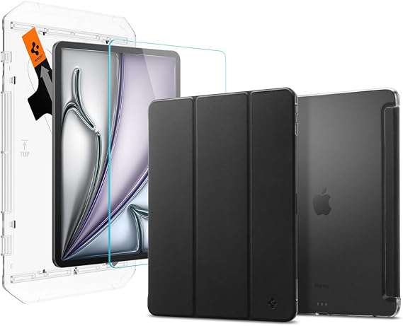 Spigen iPad Pro 13" M4 Liquid Folio Case & GlasTR EZ Fit Screen Protector