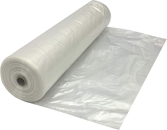 Farm Plastic Supply - Clear Plastic Sheeting - 10 mil - (2.5' x 100') - Thick Plastic Sheeting, Heavy Duty Polyethylene Film, Drop Cloth Vapor Barrier Covering for Crawl Space