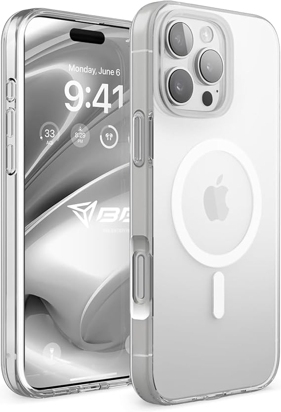 Babilden iPhone 16 Pro Max İçin Kılıf Magsafe İle Uyumlu Şeffaf Sert Kristal Mika Sararmaz Telefon Kılıfı