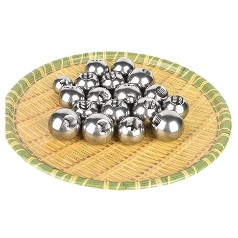 304 Stainless Steel Threaded Steel Ball, Half-Hole Threaded Steel Ball, M2 Drilled Threaded Steel Ball, Round Nut, Thread Diameter 2mm, Steel Ball Diameter,17mm*5pcs