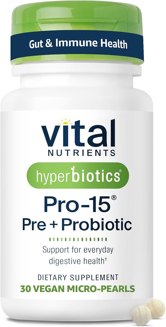Vital Nutrients Pro-15 Pre & Probiotics, Digestive Health Support, 30 Count