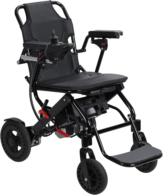 Mini Lightweight Folding Electric Wheelchairs for Seniors,Intelligent Power 20Km Portable Motorized Wheelchair, Small Size Wheelchairs, Suitable for People Under 70kg with relatively Small Body Size