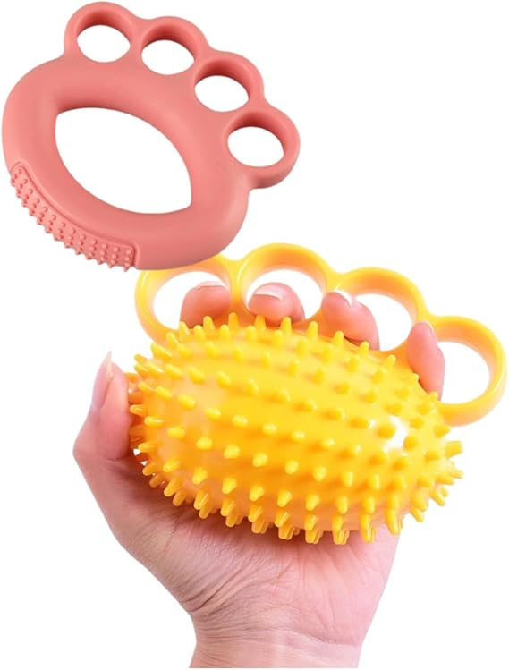 Hand Exercise Ball & Hand Grip Strengthener for Stress Relieve, Strength, Flexibility, Stroke Recovery, Arthritis, Anxiety, Physical Therapy and Muscle Massage as Rehabilitation Training Equipment, Set of 2