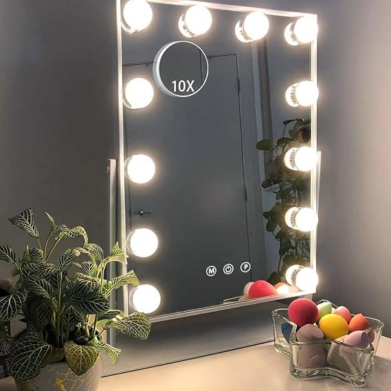 Hansong Vanity Mirror with Lights 12 Bulbs Hollywood Lighted Makeup Mirror