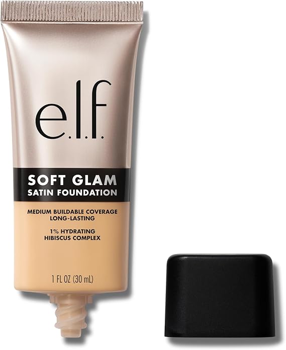 e.l.f. Soft Glam Foundation, Medium Coverage, Long-Lasting & Buildable Foundation For A Smooth, Satin Finish, Vegan & Cruelty-Free, 24 Light Warm