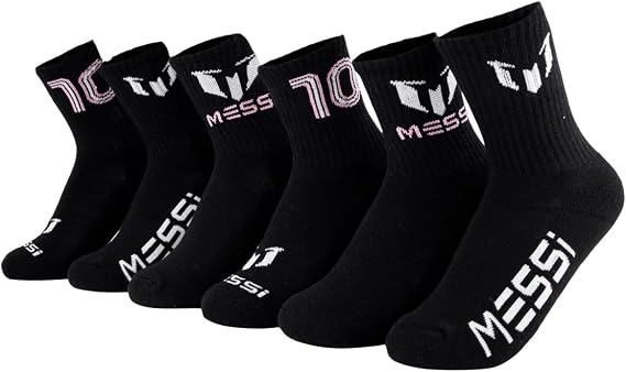 Messi Girls Lifestyle No-Show Socks, 6-Pack Kids Socks, Soft & Stretchy, Comfortable