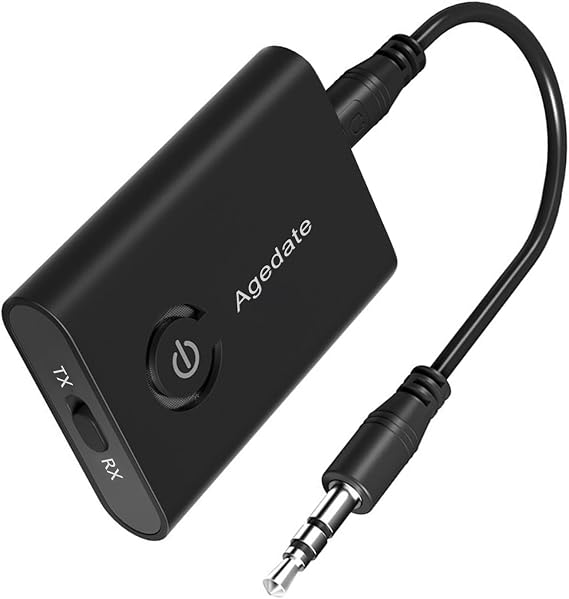 Bluetooth Transmitter and Receiver, 2-in-1 Wireless Audio 3.5mm Audio Black