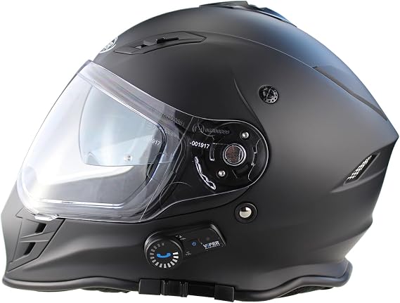 ViPER RSV141 Full Face Motorcycle Bluetooth Helmets - Modular Double Visor Motorbike Helmets - Microphone Dual Speaker for Hands & Noise Free Automatic Answering ECE/ACU Gold Approved With Pinlock 30