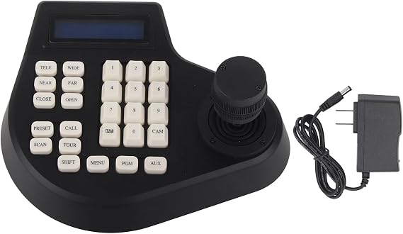 Analog 3D Keyboard Joystick PTZ Controller for CCTV Dome Cameras Compatible with LCD Display PTZ Camera Controller (US Plug)