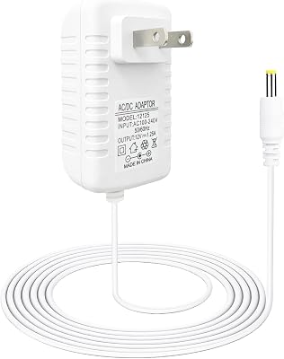 White 15W Power Adapter Compatible with Echo Dot 3rd4th5th Gen Echo Po Echo Show 5 1st & 2nd Gen Kids Edition Smart Speaker Charger, 6.6FT Cord, DC Plug Replacement