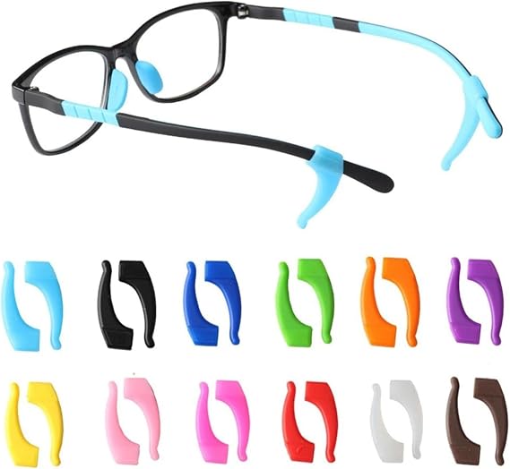OPUGIT 12 Color Anti-slip Glasses Ear Hook, Soft Silicone Sleeve Ear Grips,Eyewear Retainer for Kids and Adult