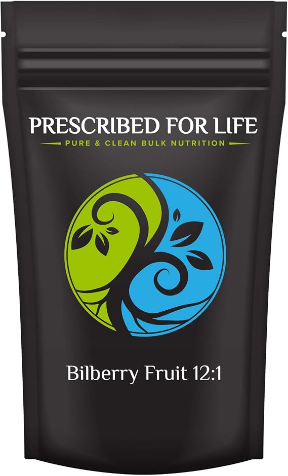 Prescribed For Life Bilberry Fruit Powder 12:1, European Blueberry Supplement, Natural Source of Antioxidants, Vaccinum mytrillus (25kg)