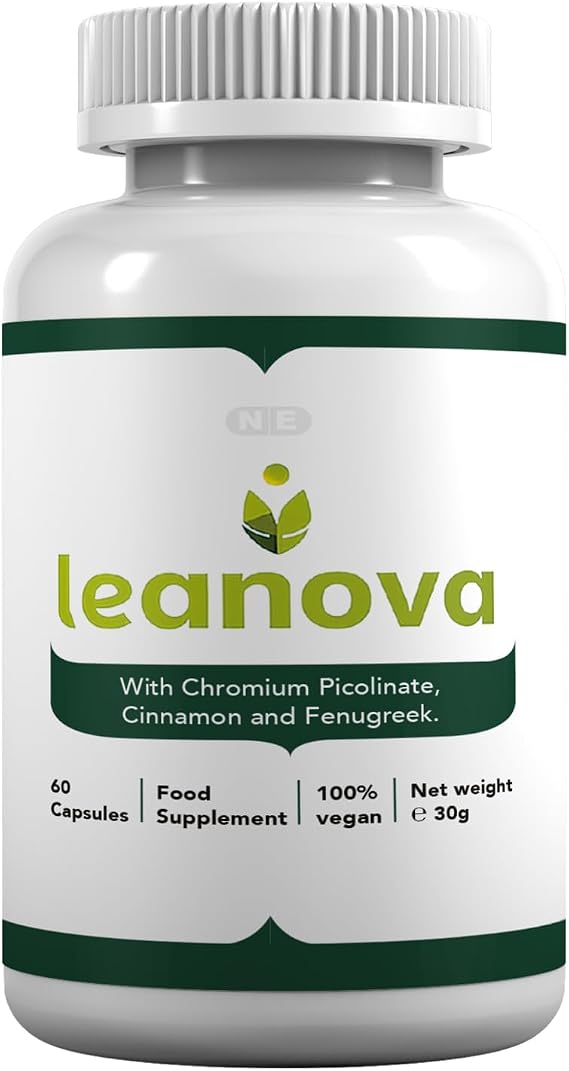 Leanova Supplement, Slows Carb Absorption, Promotes Gut Health, 60 Vegan Capsules, Weight Management with Added Vitamins'