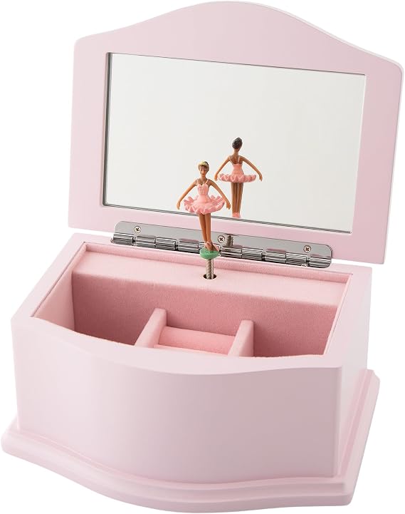 THINGS REMEMBERED Engraved Pink Ballerina Musical Jewelry Box (Free Customization) Plays Swan Lake Music, Customized Gift for Girls