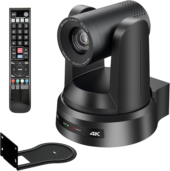 PTZ Camera 4K,AI Auto Tracking USB3.0/3G-SDI/LAN HDMI PTZ Camera 20X Optical +16X Digital Zoom with PoE Live Streaming for Church Worship,OBS,Facebook,YouTube(4K)
