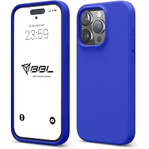 Babilden iPhone Kılıf İnce Sıvı Silikon 3 Katmanlı Tam Kaplamalı Yumuşak Jel Kauçuk Kılıf Kapak, Parlak Lacivert (iPhone 14 Pro Max 10)