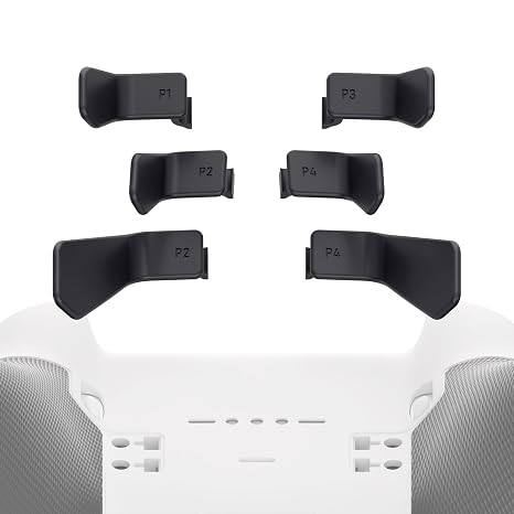 eXtremeRate Swift Paddles for Xbox Elite 1/2 Controller, 6 in 1 Metalic Black Replacement Interchangeable Back Paddles for Xbox One Elite & Elite Series 2 Controller