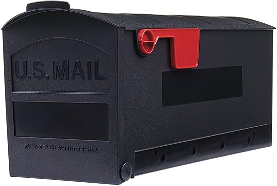 Gibraltar Mailboxes Patriot Medium Capacity Rust-Proof Plastic Black, Post-Mount Mailbox, GMB505B01