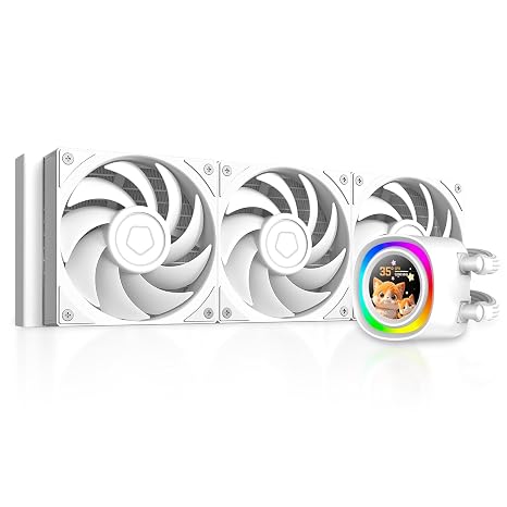 ID-COOLING FX360 LCD PE 360mm AIO CPU Cooler, 1.48" LCD, 350W (FX360 LCD PE WHITE)