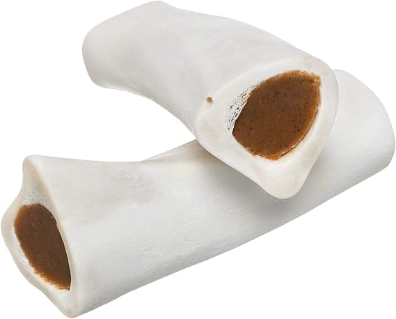 Redbarn Filled Dog Bones, Natural Long-Lasting Dental Treats; Suitable for Aggressive Chewers, Large (6") - 5 Bones (Peanut Butter)