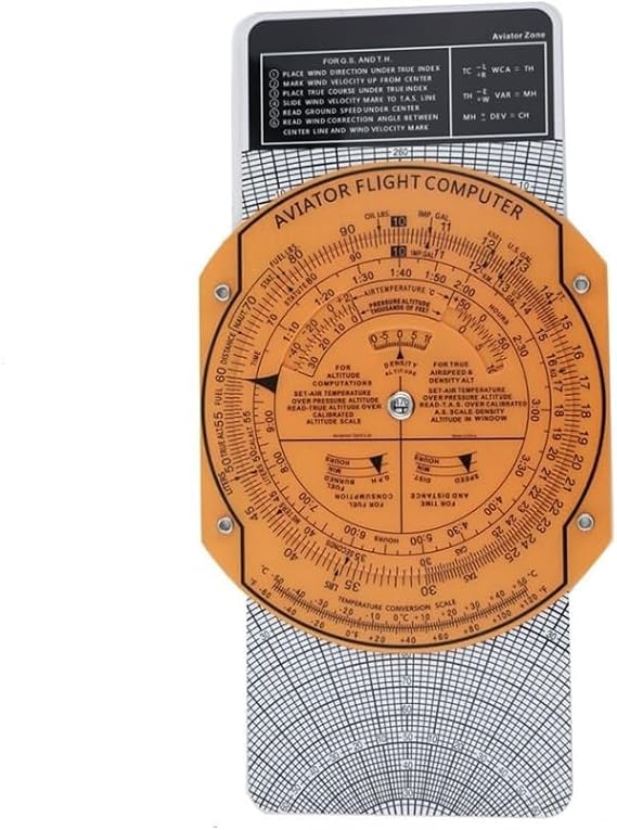 Aviation Aircraft Navigation Plotter 360 Degree Rotation Slide Rule Transparent for Pilot Student Accessories Rotating Azimuth Plotter(A)