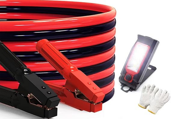 Heavy Duty 30 Feet Jumper Cables, 0 Gauge 1000AMP Automotive Jumper Cables Kit for Car, SUV, and Trucks with Professional Clamps and Carrying Bag