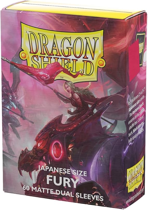 Dragon Shield - Matte Dual - Japanese Size Card Sleeves | 60 CT - Smooth & Tough Premium TCG Sleeves - Compatible with Yu-Gi-Oh, Naruto, Cardfight & Vanguard | Fury
