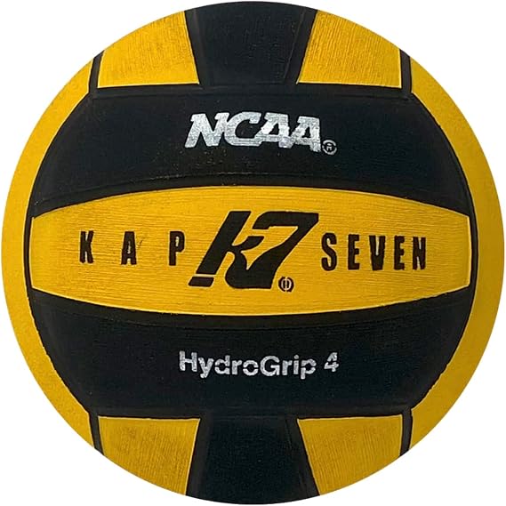 KAP K7 SEVEN KAP7 Size 4 HydroGrip Water Polo Ball (NCAA and NFHS Official), Yellow/Black