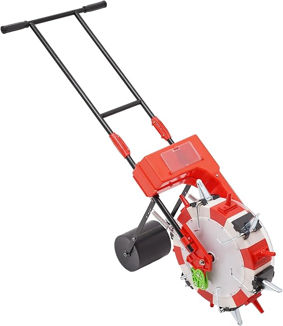 Manual Seeder Machine, 6 Nozzles Manual Garden Seeder Roller, Hand-Push Garden Seeder, Walk-Behind Row Planter for Soybean, Peanut, and Corn Planting(10.24in Spacing)