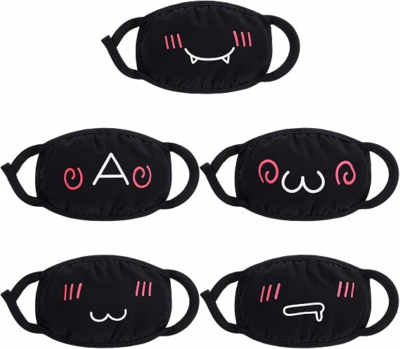 Cute Cat Face Mask, Kawaii Cotton Mouth Masks Reusable Washable Face Mask Anti-Dust Anime Masks for Women Men