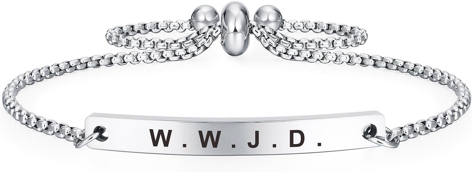 Jzxwan WWJD Bracelet Gifts for Birthday What Would Jesus Do Link Jewelry